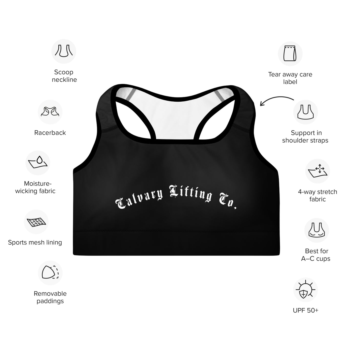 Calvary Lifting Co. Padded Sports Bra